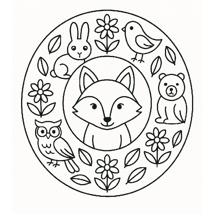 mandala de animales para colorear