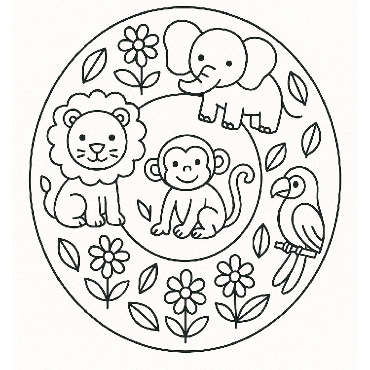 mandala infantil mono elefante