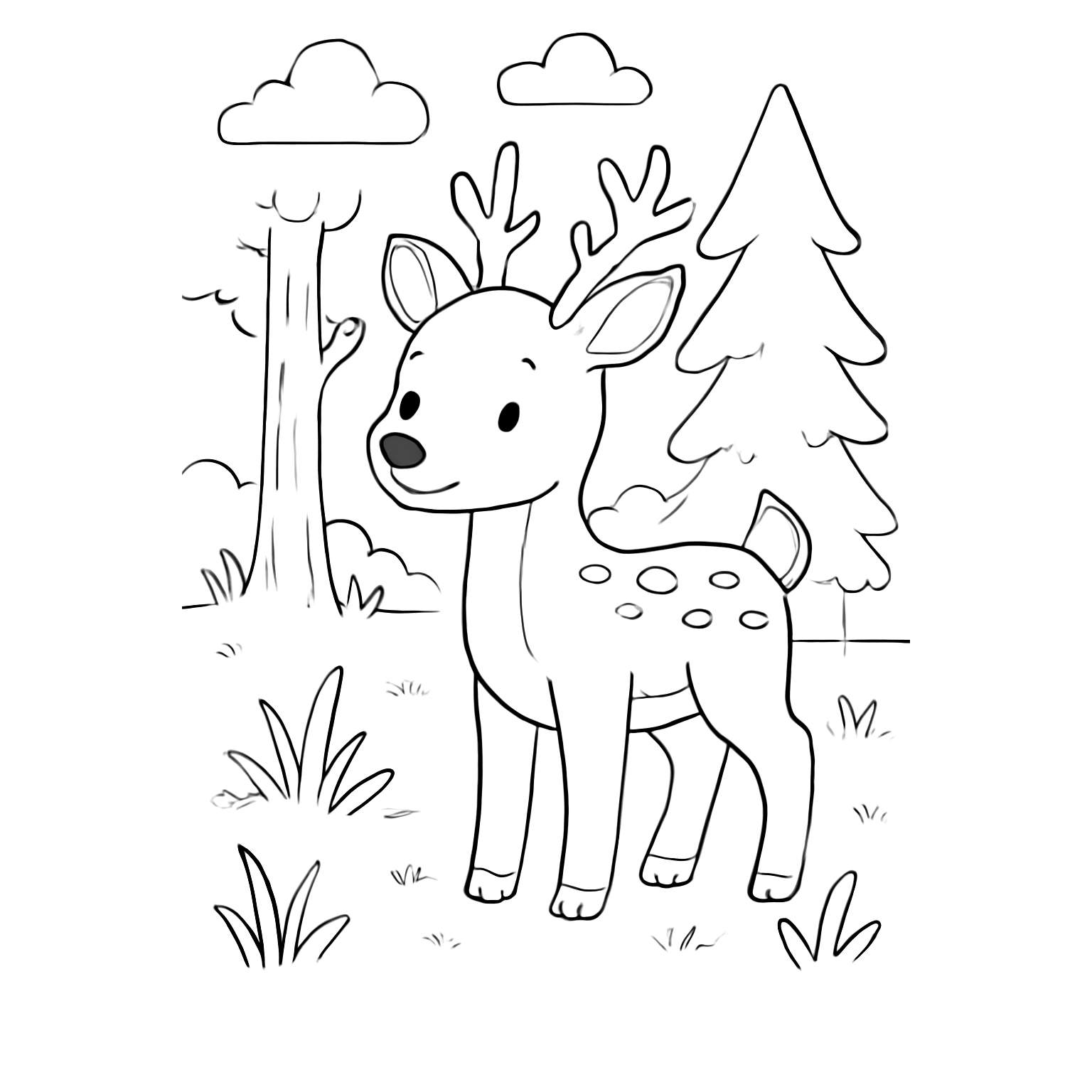 dibujo ciervo para pintar
