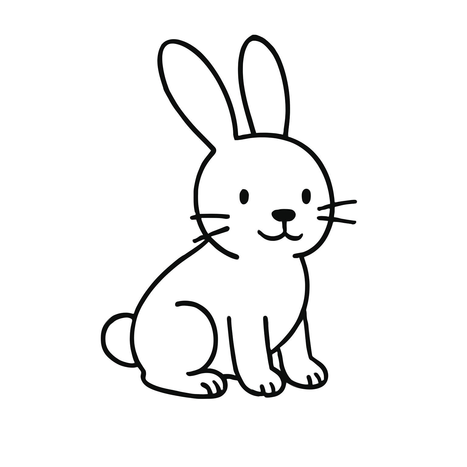 dibujo conejo para colorear y pintar