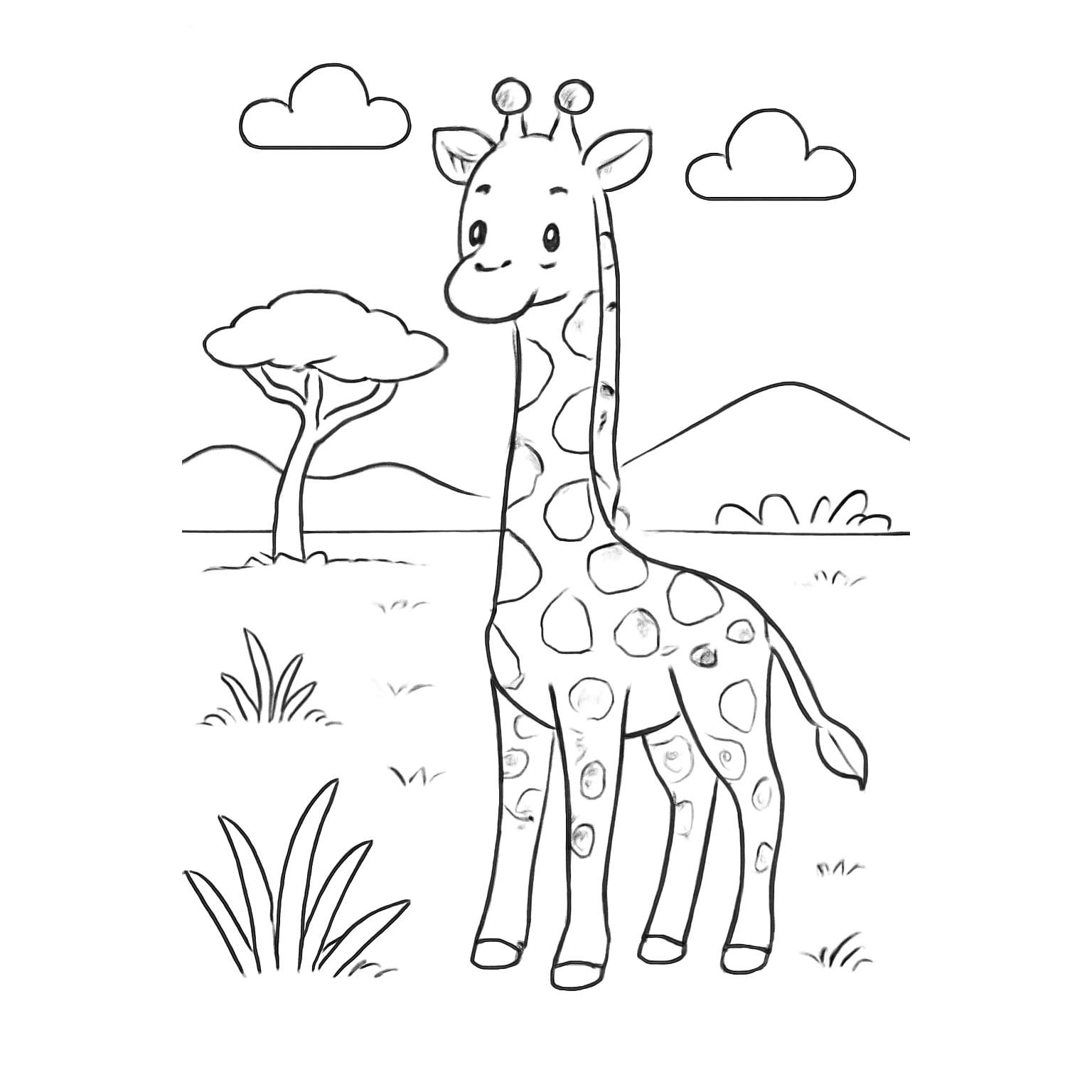dibujo girafa para colorear