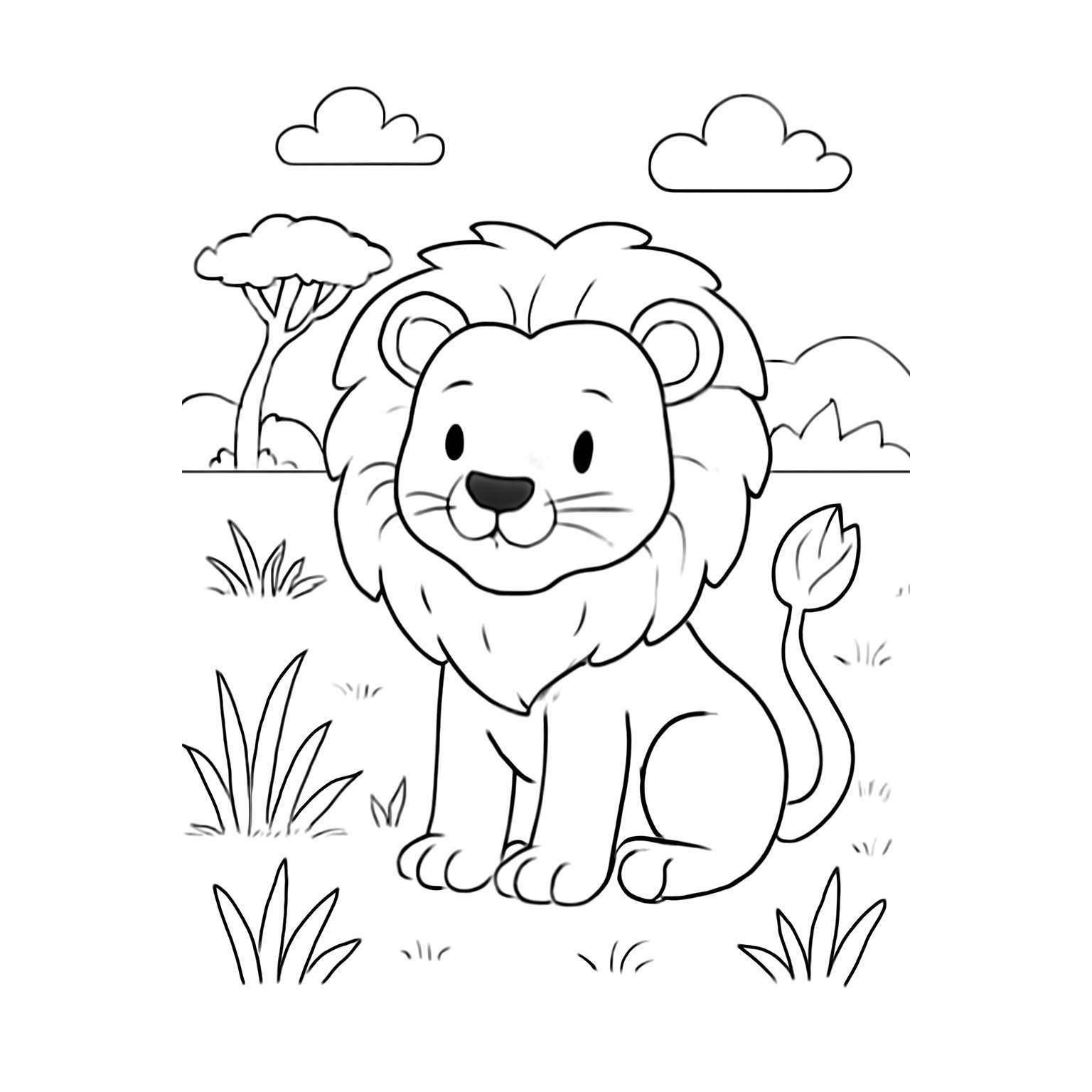 dibujo leon para colorear