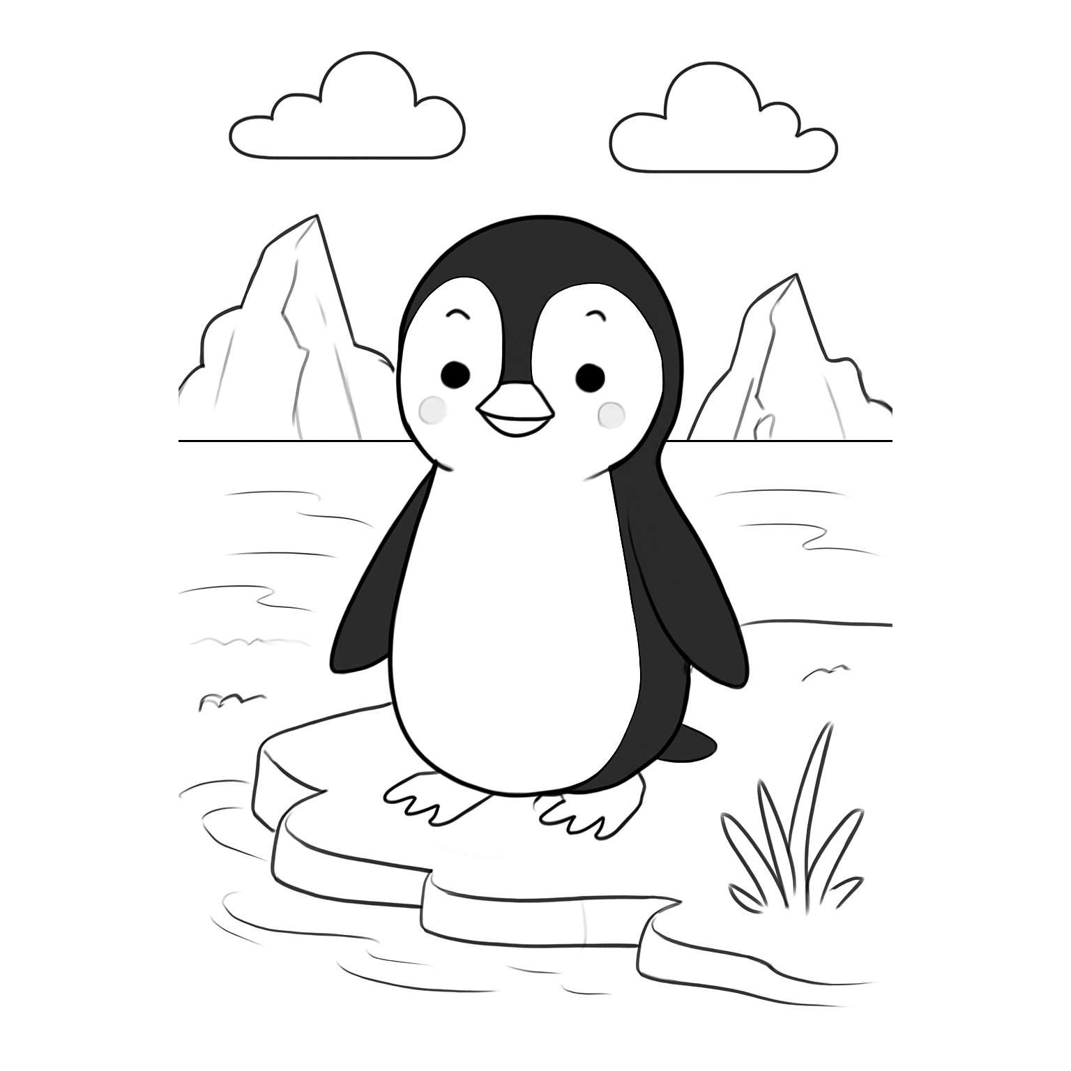dibujo pinguino para colorear
